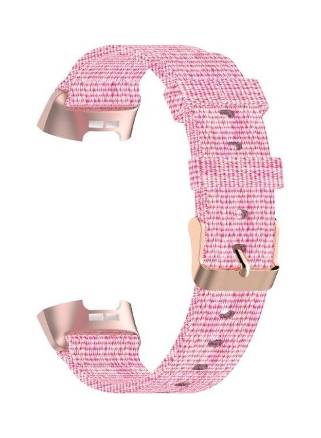NIBEMINENT Braided Nylon Strap Plastic Head For Fitbit Charge 4 / 3 Charge3 SE Pink - Image 4