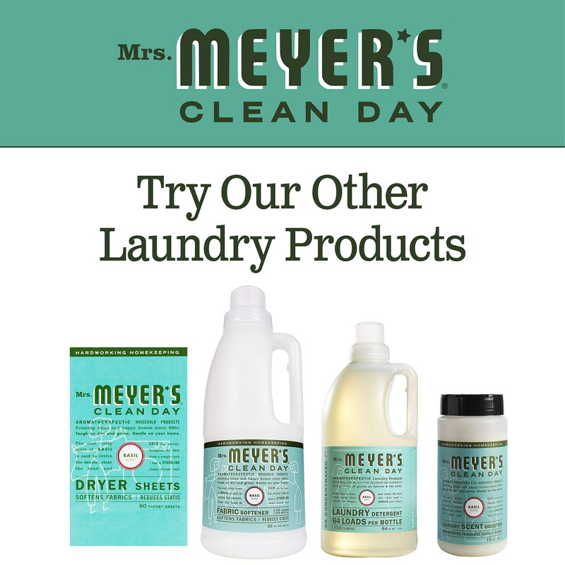 Mrs. Meyer's Clean Day Dryer Sheets, Softens Fabric, Reduces Static, Cruelty Free Formula, Basil Scent, 80 Count - Image 5