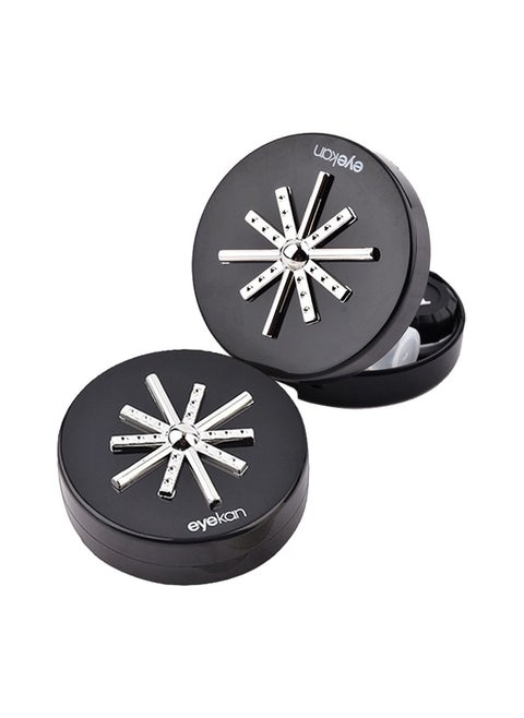 Contact Lens Case With Mirror Container L And R Caps black