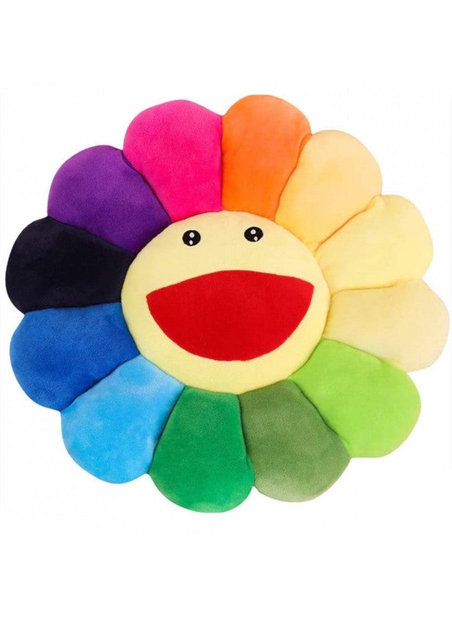 SNEPOO Smile Face Plush Rainbow Pillow, Sunflower Indie Decor Plush Pillow Soft & Comfortable Flower Floor Pillow for Home Reading Bed Room Decoration - Image 1