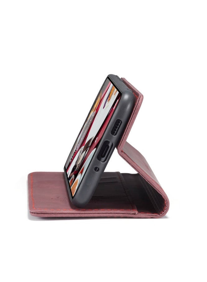CaseMe Samsung Galaxy A73 5G Case Wallet, for Samsung Galaxy A73 5G Wallet Case Book Folding Flip Folio Case with Magnetic Kickstand Card Slots Protective Cover - Wine - Image 5