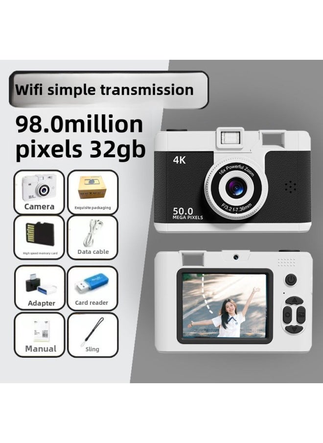 Generic Ccd Camera Hd Dual Camera Student Party Campus Version Photo Travel Digital Camera Birthday Gift-Body Color:M16 Black  2-year Warranty - 32g Memory Card  Not Recommended  - Image 1