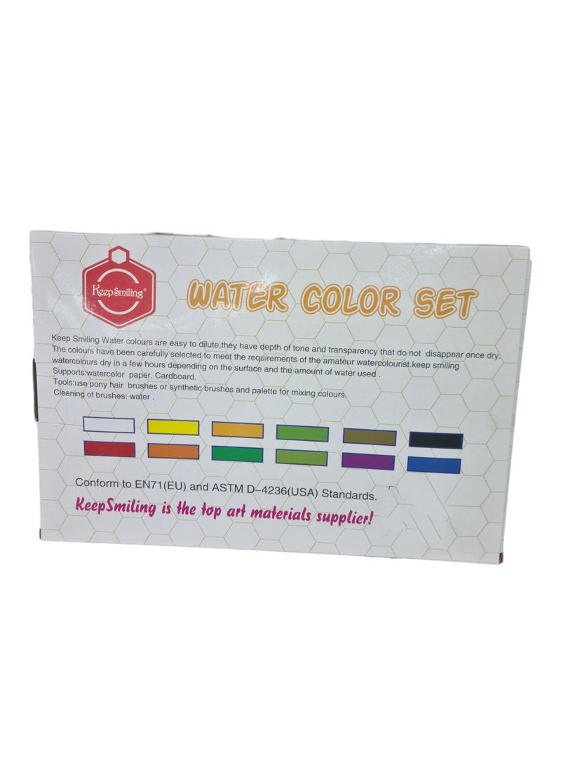 كيب سمايلينج مجموعة ألوان مائية مع فرشاة متعددة الألوان - Image 2