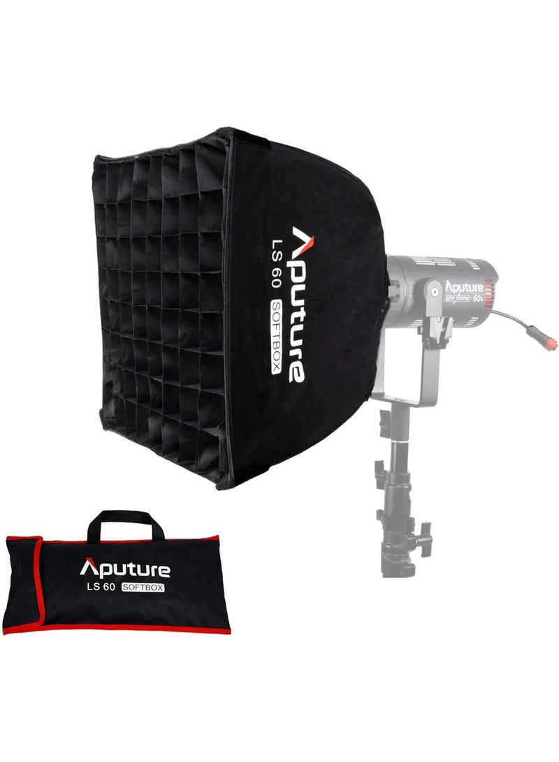 Aputure LS 60 Softbox 35 cm – Compact Square Softbox with Dual Diffusion, 45° Grid, Mini Mount & Carry Bag - Image 1