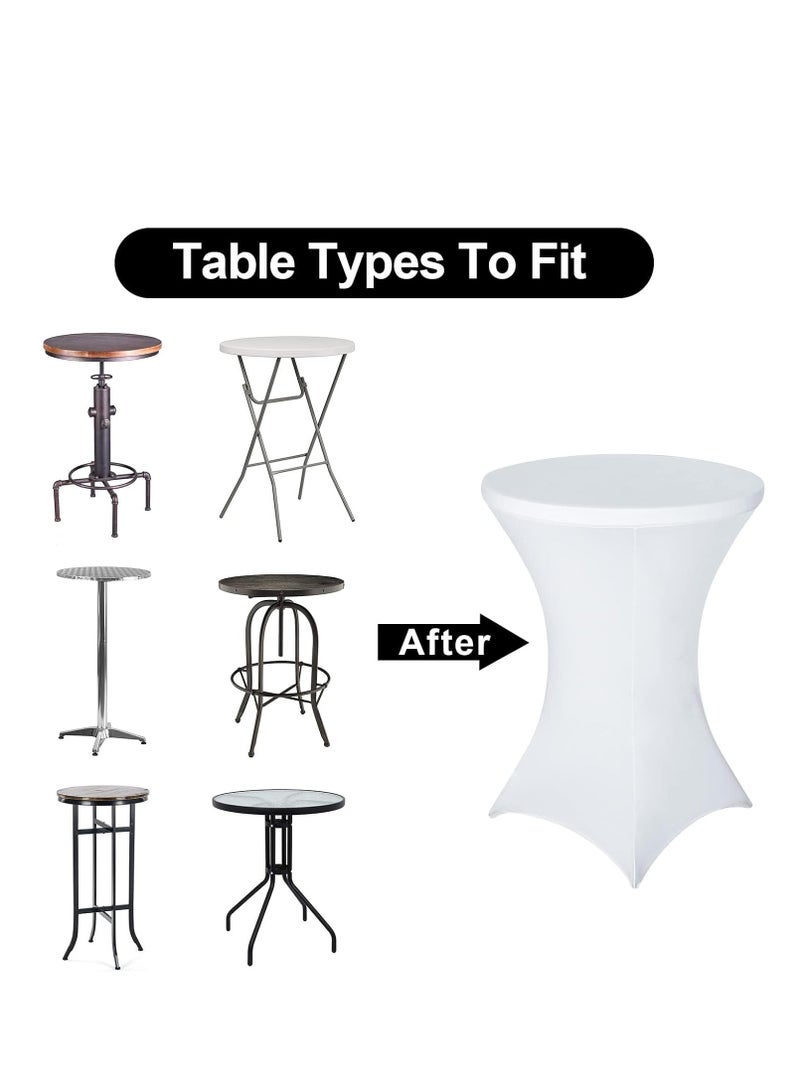 Vparty Spandex Table Cover, Cocktail Fitted Tablecloths, Round Highboy Stretch Table Covers Cloths for Party, DJ, Bar, Wedding, Birthday, Banquet  - Image 3