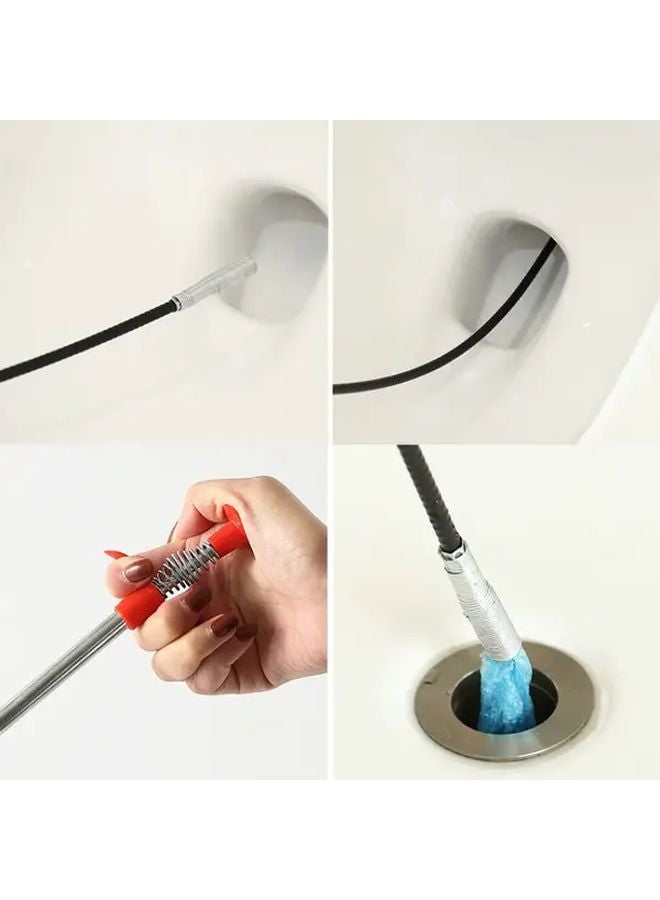 Manual Drain Snake 60cm Non Electric Hair Clog Remover Tool For Sink Pipe - Image 2