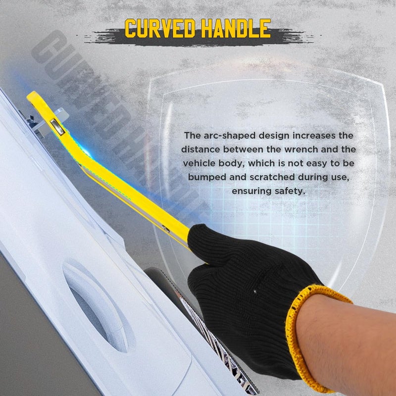 CMTOOL Car Jack Ratchet Wrench Tool, 360° Swivel Jack Ratchet Wrench with Long Handle, Universal Auto Labor-Saving Tool with Conversion Head Adapter - Image 2