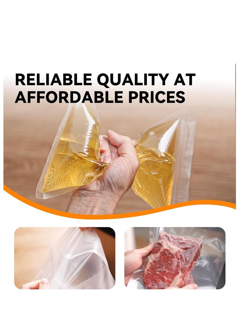 VIUAUAX أكياس تفريغ الهواء، أكياس ختم الطعام، أكياس ختم الطعام ذات تصميم شديد التحمل ومقطوعة مسبقًا من الدرجة التجارية مقاس 10*15 سم لتخزين الطعام بالحرارة، أكياس ختم آمنة للغليان حتى 280 درجة فهرنهايت، قابلة لإعادة الاستخدام (100 قطعة) - Image 4