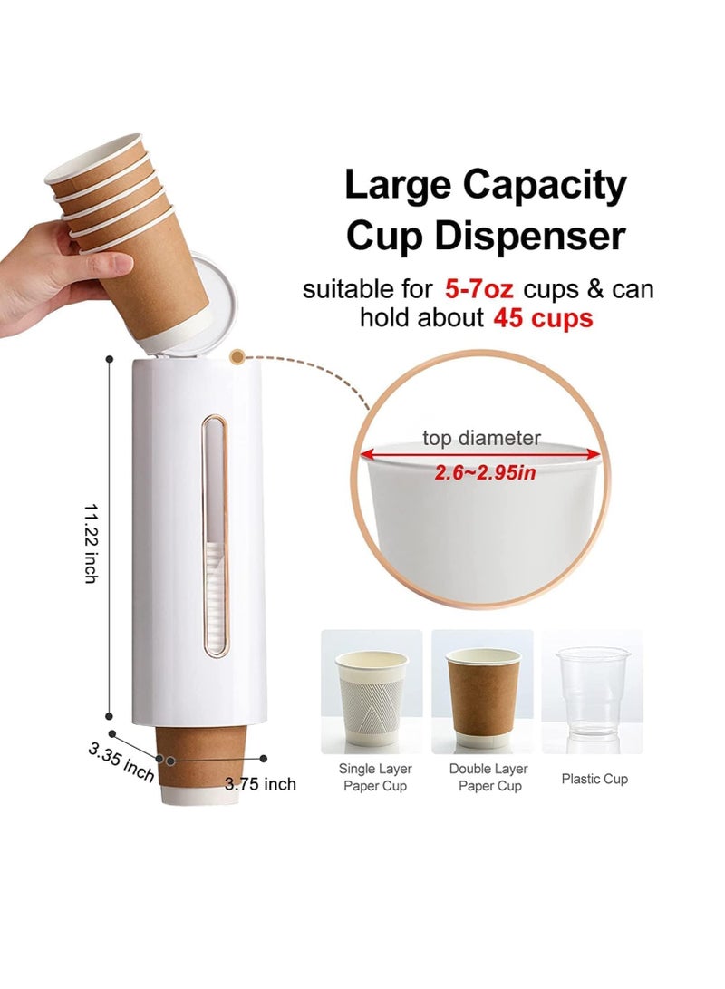 Excefore Cup Dispenser, Water Cooler Cup Holder Wall Mount Fit 5oz - 7oz Cups, Pull Type Disposable Cup Dispenser for Bathroom Home Office - Image 5