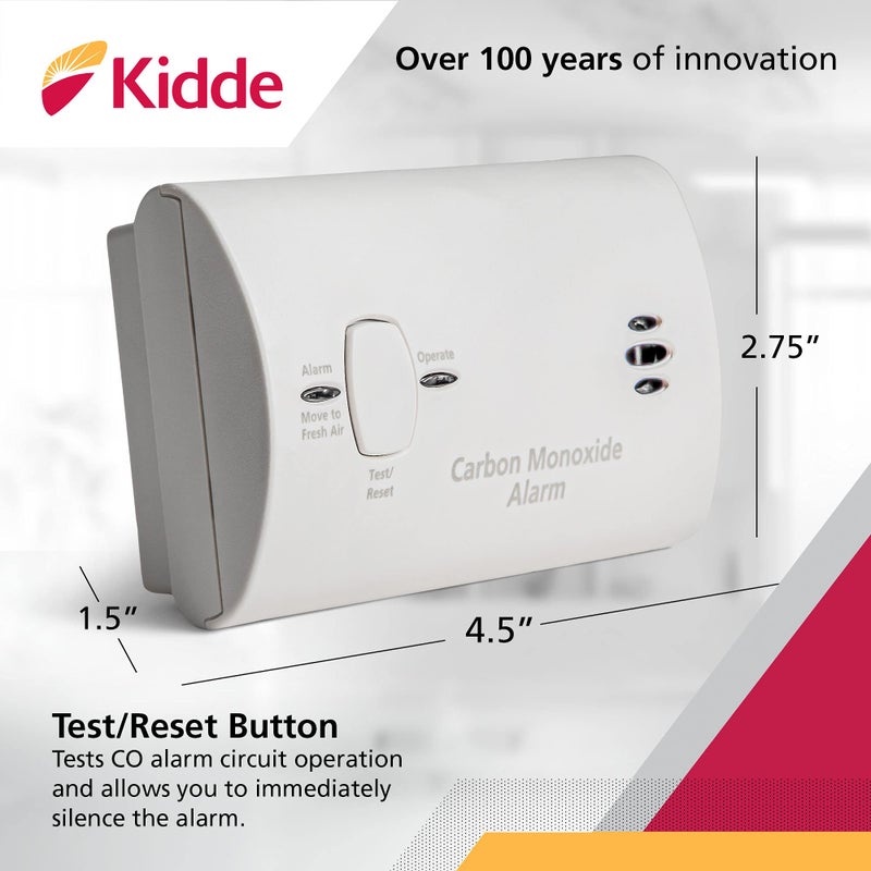 Kidde Carbon Monoxide Detector, Battery Powered CO Alarm with LEDs, Test-Reset Button, Low Battery Indicator, Portable - Image 3