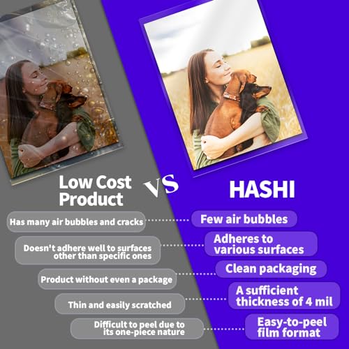 Hashi No Heat Laminating Sheets Self Sealing 15, 20, 25, 50, 100 Pack, 4mil Thickness, No Machine Self Adhesive Laminating Sheets by HA SHI (15 Sheets(Letter Size,9x12 Inch) Transparent, Letter Sizes) - Image 2