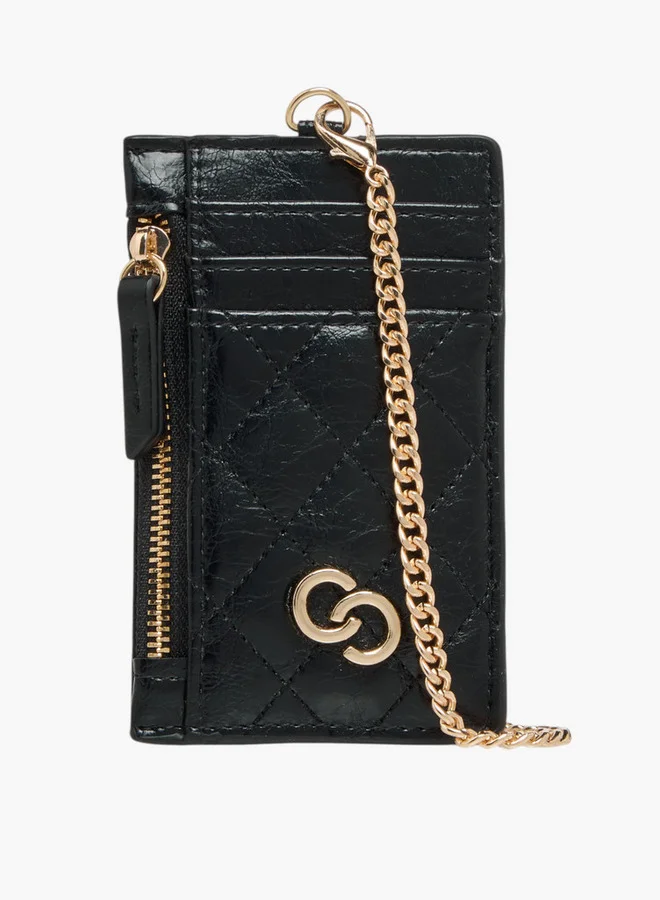 Quilted Cardholder with Detachable Chain Strap