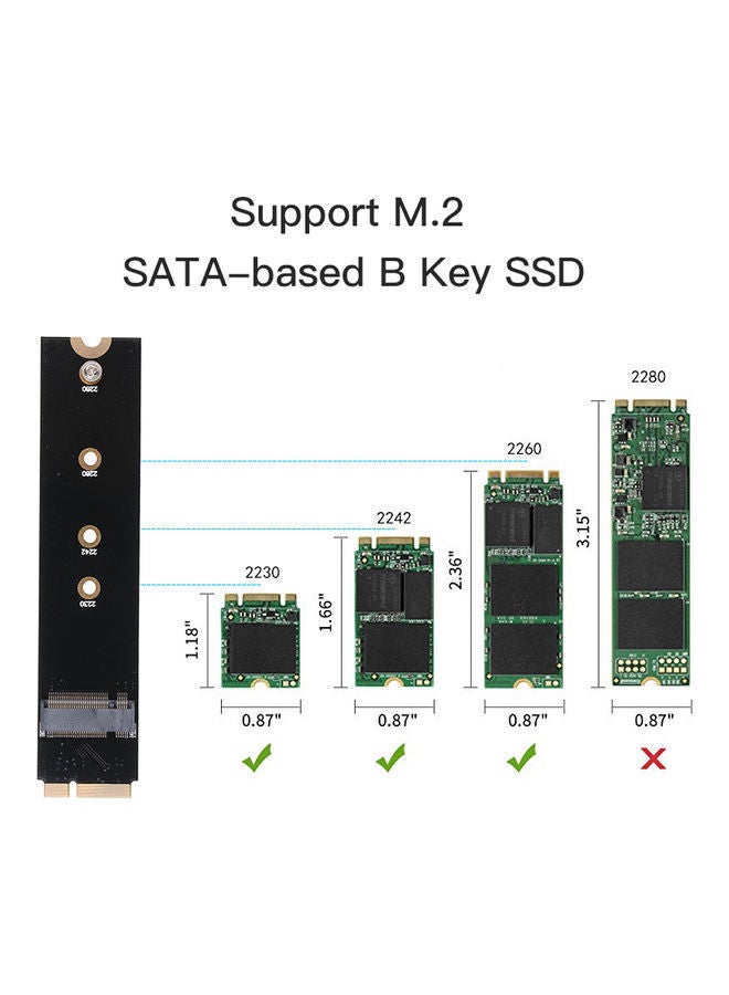 NIBEMINENT M.2 NGFF SATA Adapter Card Multicolour - Image 3