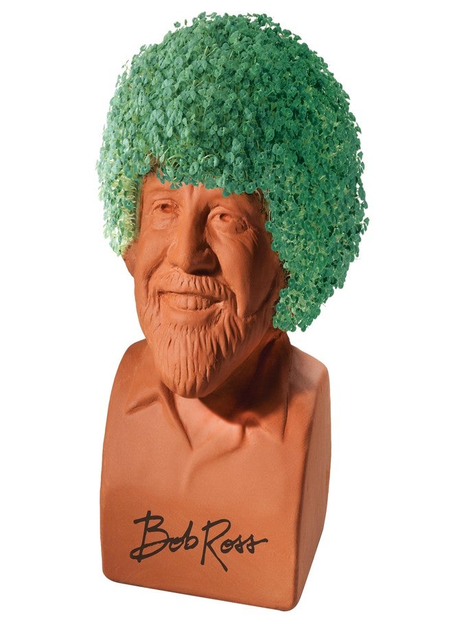 Chia Pet Bob Ross with Seed Pack, Decorative Pottery Planter, Easy to Do and Fun to Grow, Novelty Gift, Perfect for Any Occasion - Image 3