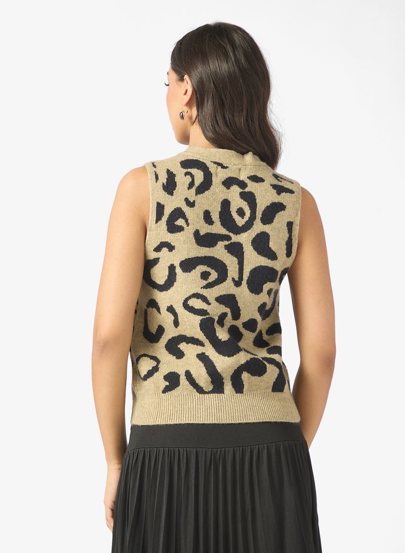 ELLA Animal Print Sweater vest - Image 2