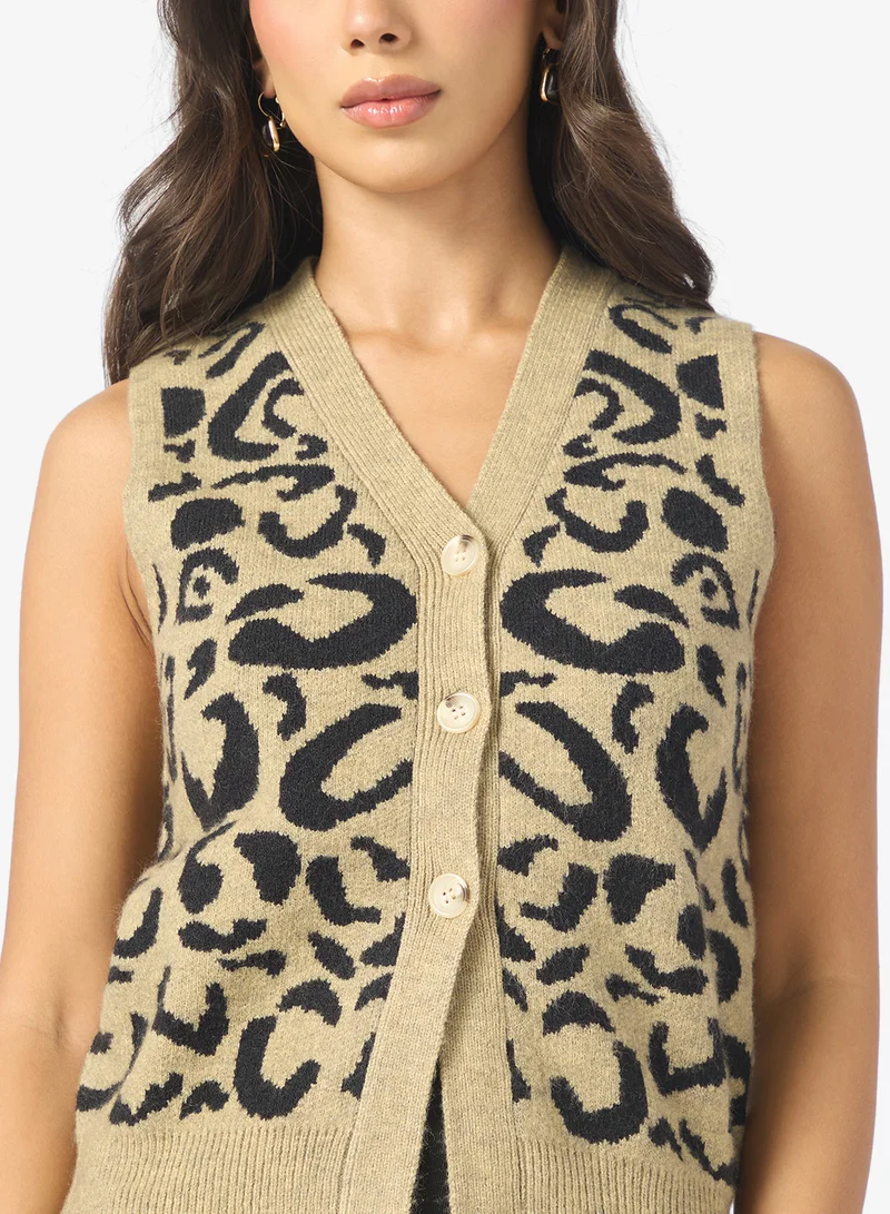 ELLA Animal Print Sweater vest
