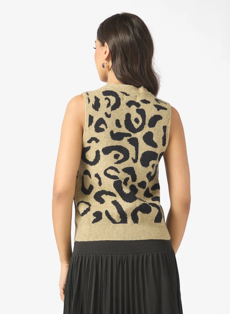 ELLA Animal Print Sweater vest