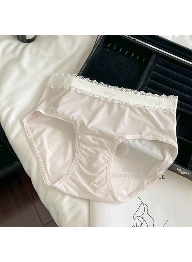 Rainbow After The Rain ~ Mid-waist Nude Ultra-thin Ice Silk Underwear For Girls, Comfortable And Breathable Pure Cotton Crotch Women's Briefs
