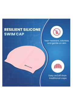 ENDLESS  EL1019 Classic Comfortable Plain Silicon Swimming Cap | Material : Silicon | Fully Elastic Waterproof Swimming Cap for Long and Short Hair with Thicker Edge | For Adults, Women and Men  - Image 2