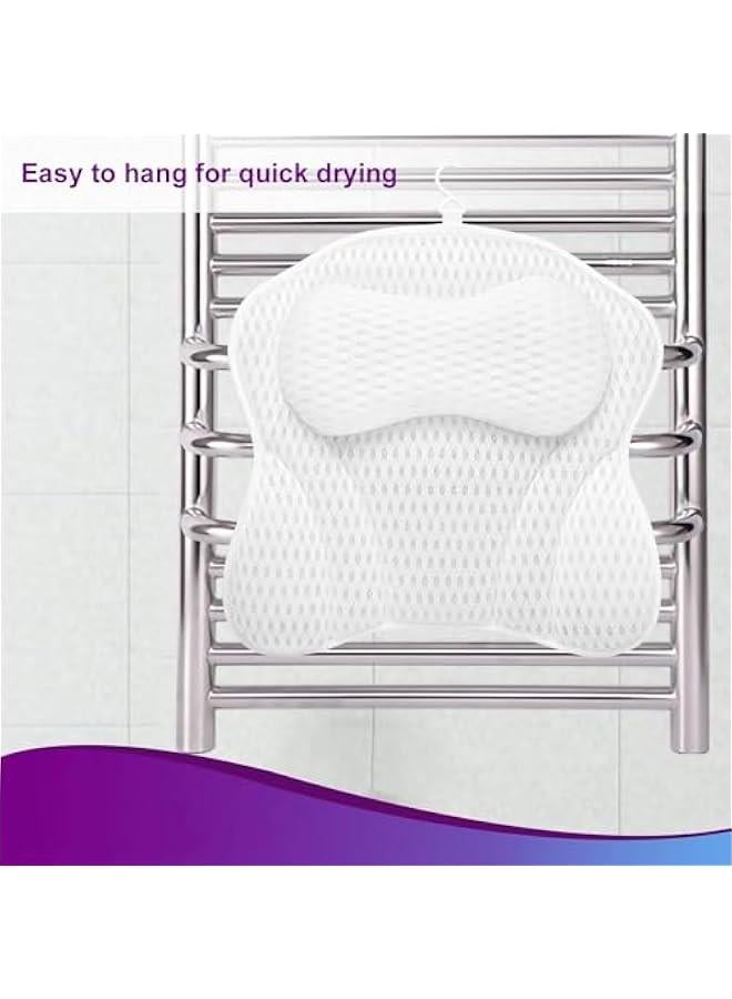 ميكسد وسادة حمام فاخرة ، وسادة سبا حوض استحمام إيرغونومي مع تكنولوجيا شبكة الهواء 4D و 6 أكواب امتصاص ، تساعد على دعم الرأس والظهر والكتف والرقبة ، تناسب جميع حوض الاستحمام والحوض الساخن والسبا المنزلي - Image 2