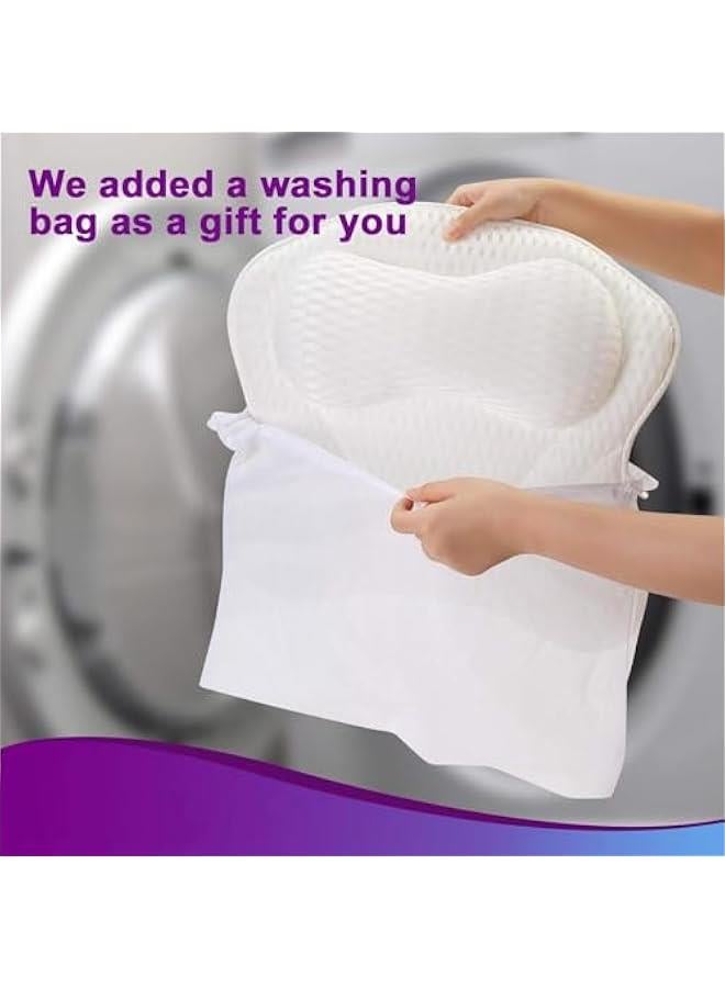 ميكسد وسادة حمام فاخرة ، وسادة سبا حوض استحمام إيرغونومي مع تكنولوجيا شبكة الهواء 4D و 6 أكواب امتصاص ، تساعد على دعم الرأس والظهر والكتف والرقبة ، تناسب جميع حوض الاستحمام والحوض الساخن والسبا المنزلي - Image 3