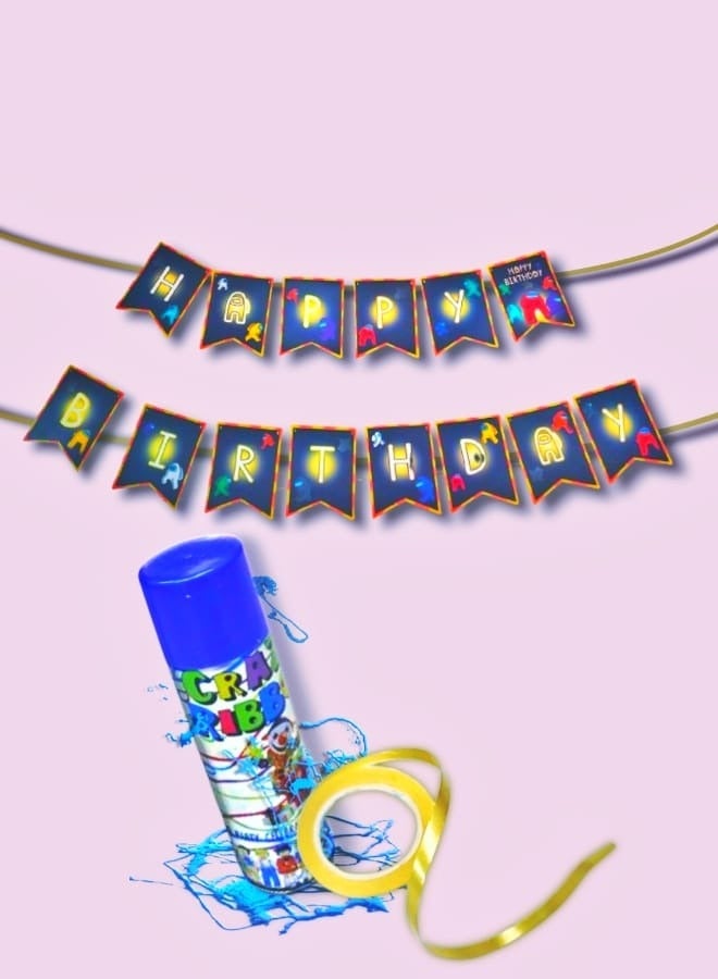 Happy Birthday Banner Bundle – 14 Flags with Party Spray for Celebrations | Perfect Party Decora