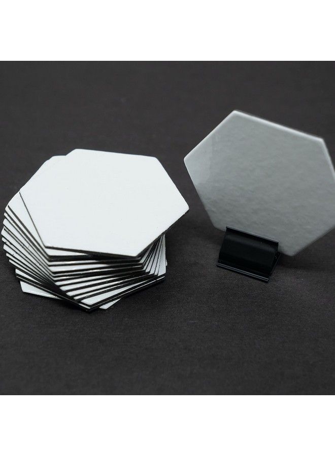 Hedral Value Pack Of 15 Dry Erase Reusable Blank 2" Hexagon Hex Board Game Chits Tiles Counters Markers Diy DD - Image 3