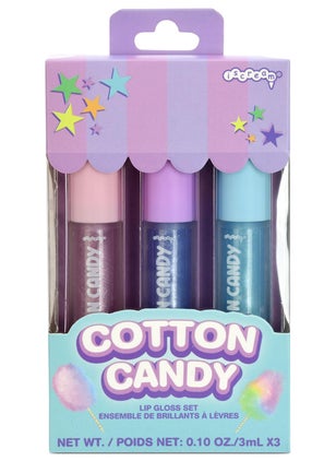 iscream iscream Cotton Candy Carnival 3piece Lip Gloss Set with Berry Vanilla  Strawberry Scents 