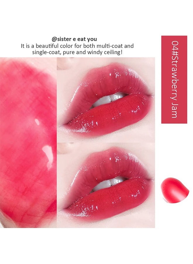 Kiss Beauty Fruit Pearlescent Plumping Lip Oil, Pearl & Shimmer Mini Lip Gloss Kit, Lip Care Hydrating Lip Gloss Tinted Lip Balm, Long Lasting & Nourishing Lip Glow Oil, Non-sticky Fresh Texture (Strawberry)  - Image 3