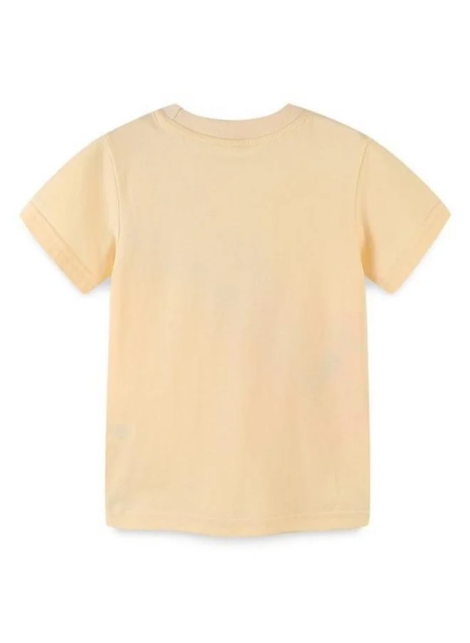 YUNIQEE Beige Printed Short Sleeve Crew Neck T-Shirt