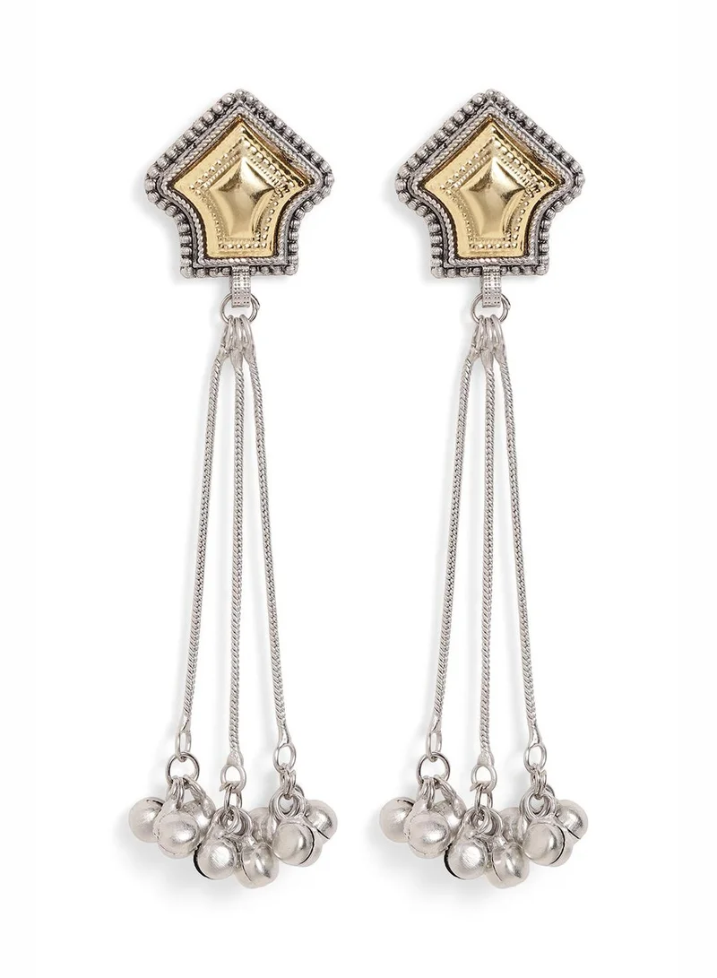 Ishin  Metallic Grey Colour Metallic Grey Plated Drop Earring for Women | Best Price UAE