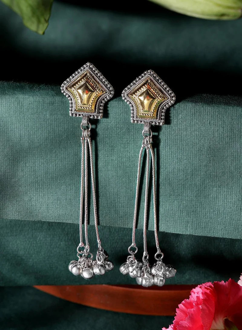 Ishin  Metallic Grey Colour Metallic Grey Plated Drop Earring for Women | Best Price UAE