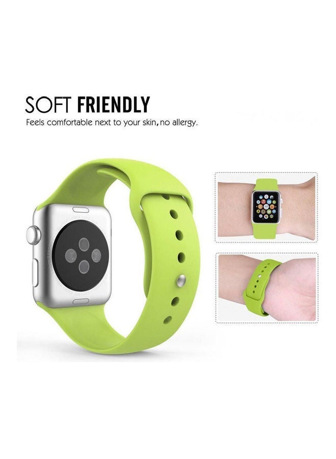 Loquat Silicone Sport Replacement Wristband Strap For Apple Watch Lemon - Image 4