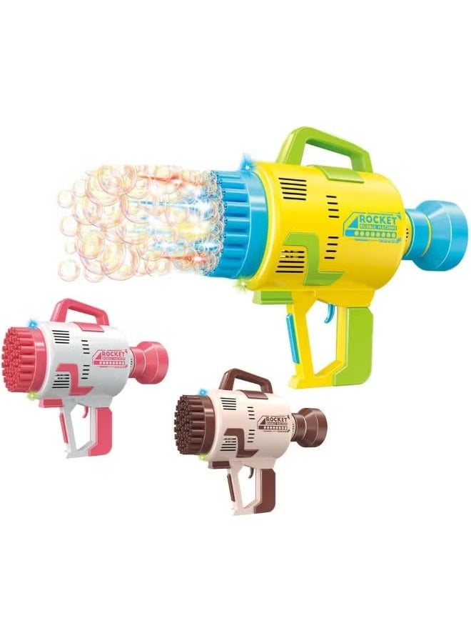 ELTRAZONE 48-Hole Bubble Blower Gun with Colorful LED Lights | Rocket Launcher Bubble Maker, Foam Blaster for Kids, Fun Outdoor Toy, Party Favors & Gifts for Toddlers - Image 1