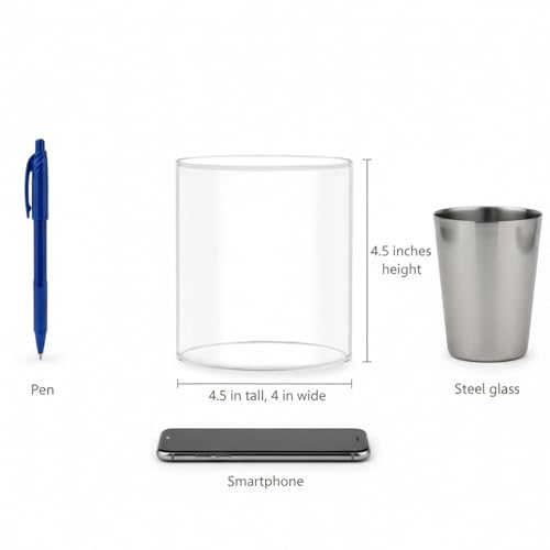 Ein Sof Diya Glass Cover Only - Big Size Borosilicate Deepam Glass Cover, 4 inch Wide, 4.5 inch Height, Transparent - Image 3