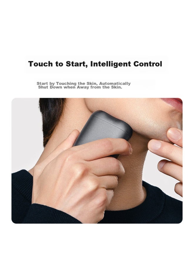 Mijia Electric Shaver S200, Xiaomi Portable Razor, Smart Sensor Shaving With Detachable Magnetic Blade Head, Glacier Silver, Gift For Boyfriend, Portable For Travel - Image 2