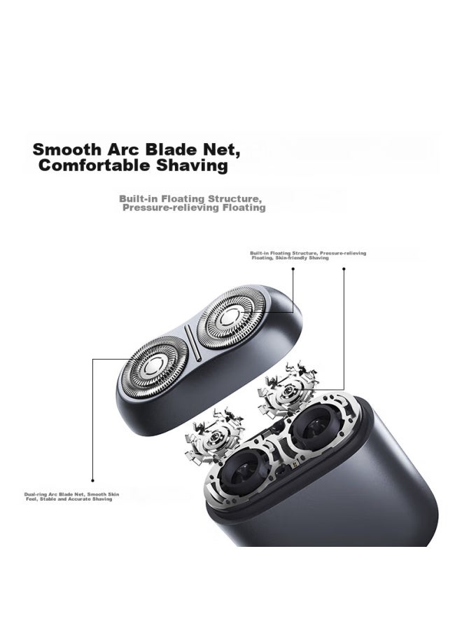 Mijia Electric Shaver S200, Xiaomi Portable Razor, Smart Sensor Shaving With Detachable Magnetic Blade Head, Glacier Silver, Gift For Boyfriend, Portable For Travel - Image 3