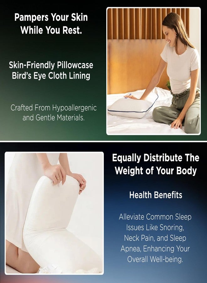 Dr Trust USA Memory Foam Pillow for Comfortable Sleep, Soft Luxurious Orthopedic, Bed Pillow for Neck & Shoulder Pain Relief, Breathable Elegant White Color Fabric Cover (60 x 40 x 11 cm) - Image 3