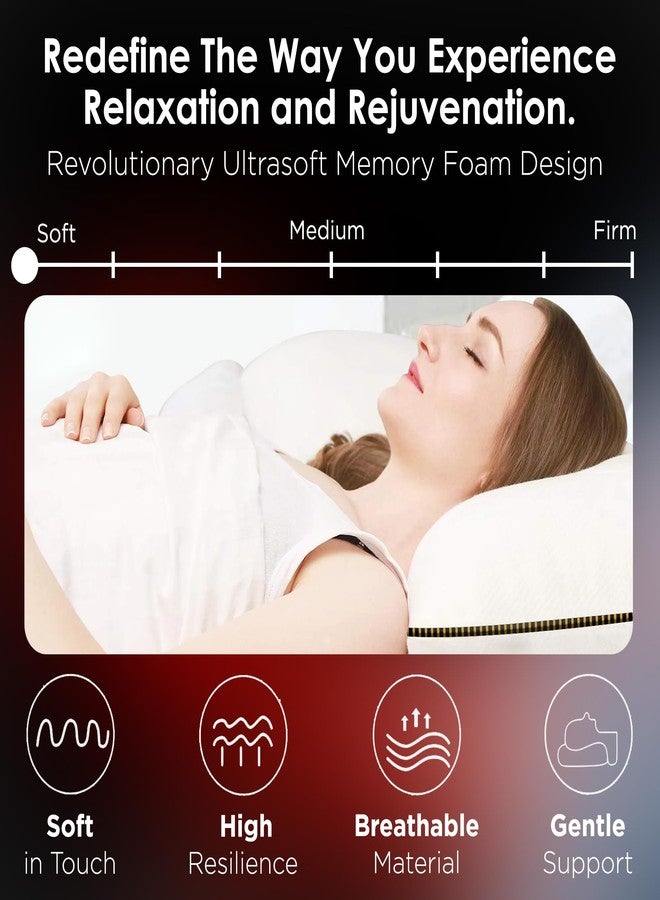 Dr Trust USA Memory Foam Pillow for Comfortable Sleep, Soft Luxurious Orthopedic, Bed Pillow for Neck & Shoulder Pain Relief, Breathable Elegant White Color Fabric Cover (60 x 40 x 11 cm) - Image 2