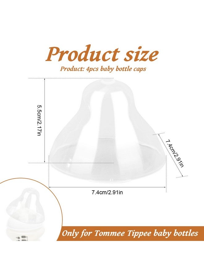 lasuroa 4pcs Baby Bottle Lids Replacement for Tommee Tippee, Leakproof Seal & BPA-Free Caps Replacement Designed for 5oz and 9oz Bottles - Image 2