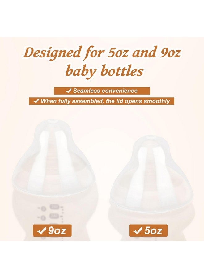 lasuroa 4pcs Baby Bottle Lids Replacement for Tommee Tippee, Leakproof Seal & BPA-Free Caps Replacement Designed for 5oz and 9oz Bottles - Image 3