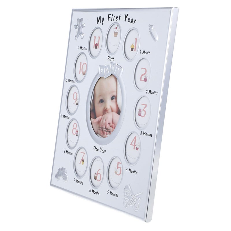 White Baby Growth Photo Frame Unique Cartoon Design Safe Material Gift For Parents - Image 2