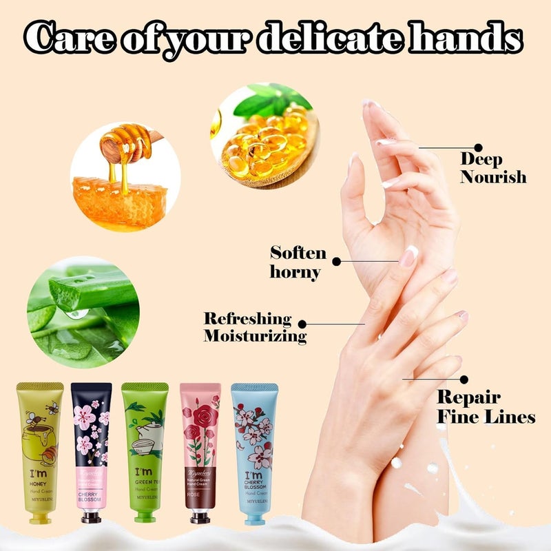 20 Pack Hand Cream Gift Set for Women, Travel Size Hand Lotion with Aloe Vera & Vitamin E, Moisturizing Hand Care Cream for Dry Cracked Hands, Mini Hand Cream Gifts for Mom, Friends and Teachers - Image 3