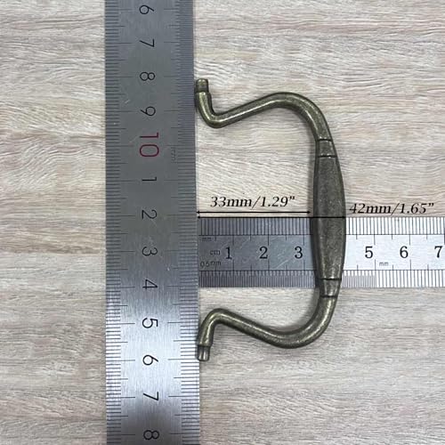 FarBoat 5Pcs Bail Pulls Antique Handle for Drawer 3" Hole Decorative Knobs Zinc Alloy Handles Hardware for Dresser Wardrobe Cabinet Drawer Closet (Hole Center 3.1inch, Bronze) - Image 4