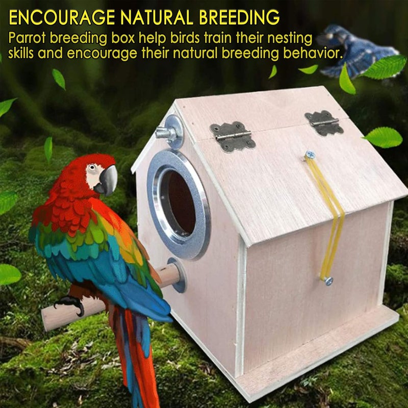Kathson Parakeet Nest Box Bird Nesting House Parrot Breeding Mating Box for Lovebirds Cockatiel Budgie Finch parrotlets-L - Image 2