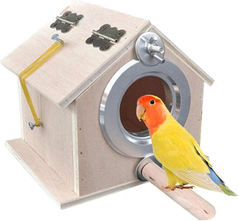 Kathson Parakeet Nest Box Bird Nesting House Parrot Breeding Mating Box for Lovebirds Cockatiel Budgie Finch parrotlets-L - Image 1