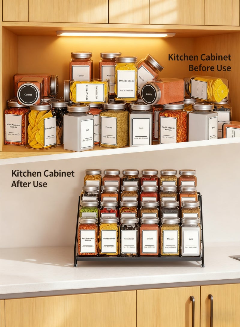 Haidue 4 Tier Iron Spice Rack and Organizer Depth Expandable Seasoning Spice Jar Organizer Space-Saving Spice Organizers Seasoning Storage Shelf for Kitchen Tiered Iron Spice Racks Free Standing for Cabinet Drawers and Countertop（Does Not include Spice Jars） - Image 3