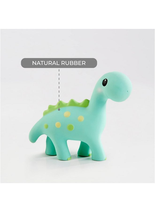 Lil' Llama - Lil' Llama Baby Teething Toys, Dinosaur Teether for Toddler & Baby Boys and Girls, 100% Natural Rubber Squeaker, BPA-Free, Soothe Sore Itchy Gums & Teething Pain (Dinosaur) - Image 1