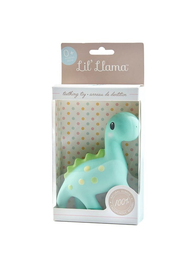 Lil' Llama - Lil' Llama Baby Teething Toys, Dinosaur Teether for Toddler & Baby Boys and Girls, 100% Natural Rubber Squeaker, BPA-Free, Soothe Sore Itchy Gums & Teething Pain (Dinosaur) - Image 1