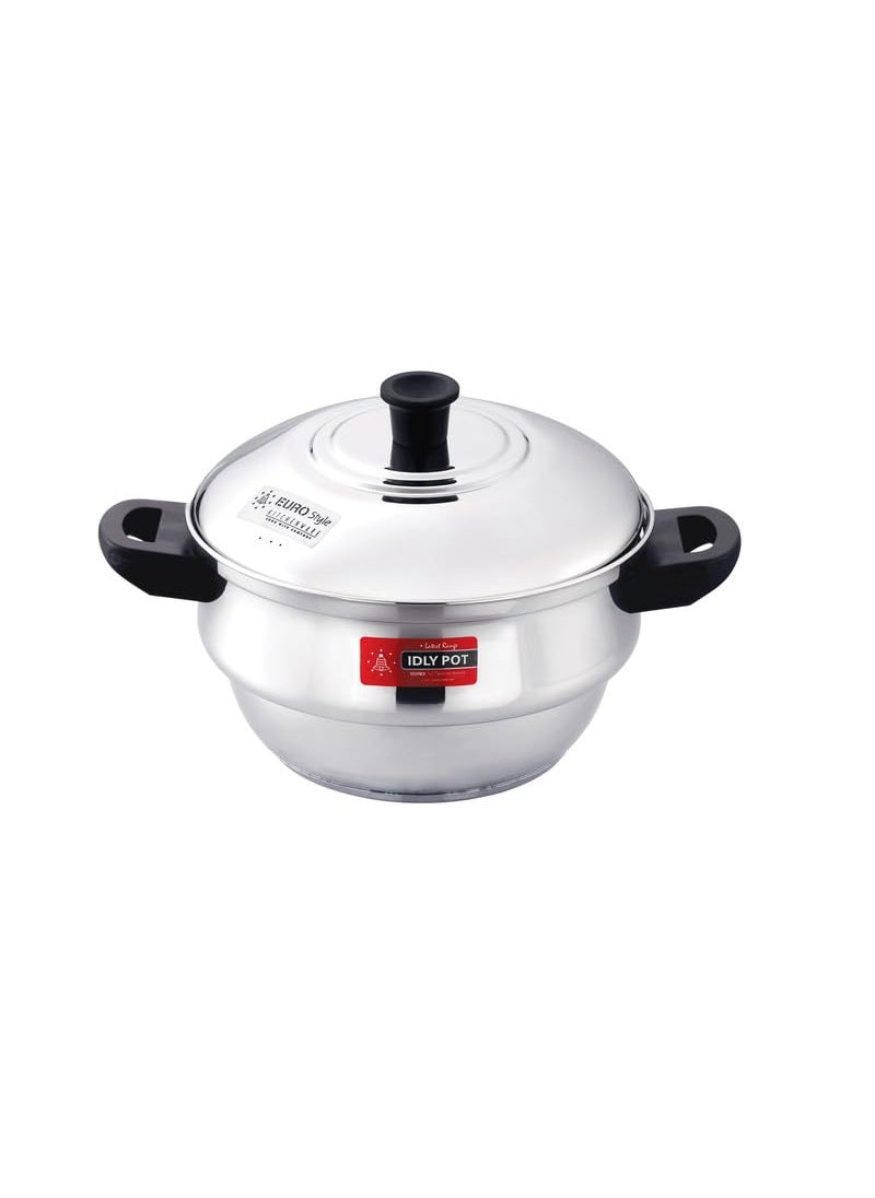 EUROstyle KITCHENWARE COOK WITH COMFORT Eurostyle Compact 12 Stainless Steel Idly Maker With Encapsulated Sandwich Bottom 3 Idly Plates 2 Steamer Plates For Momos 1 Mini Idly Plate For Idly Dhokla Compact 12 Ultra  - Image 1